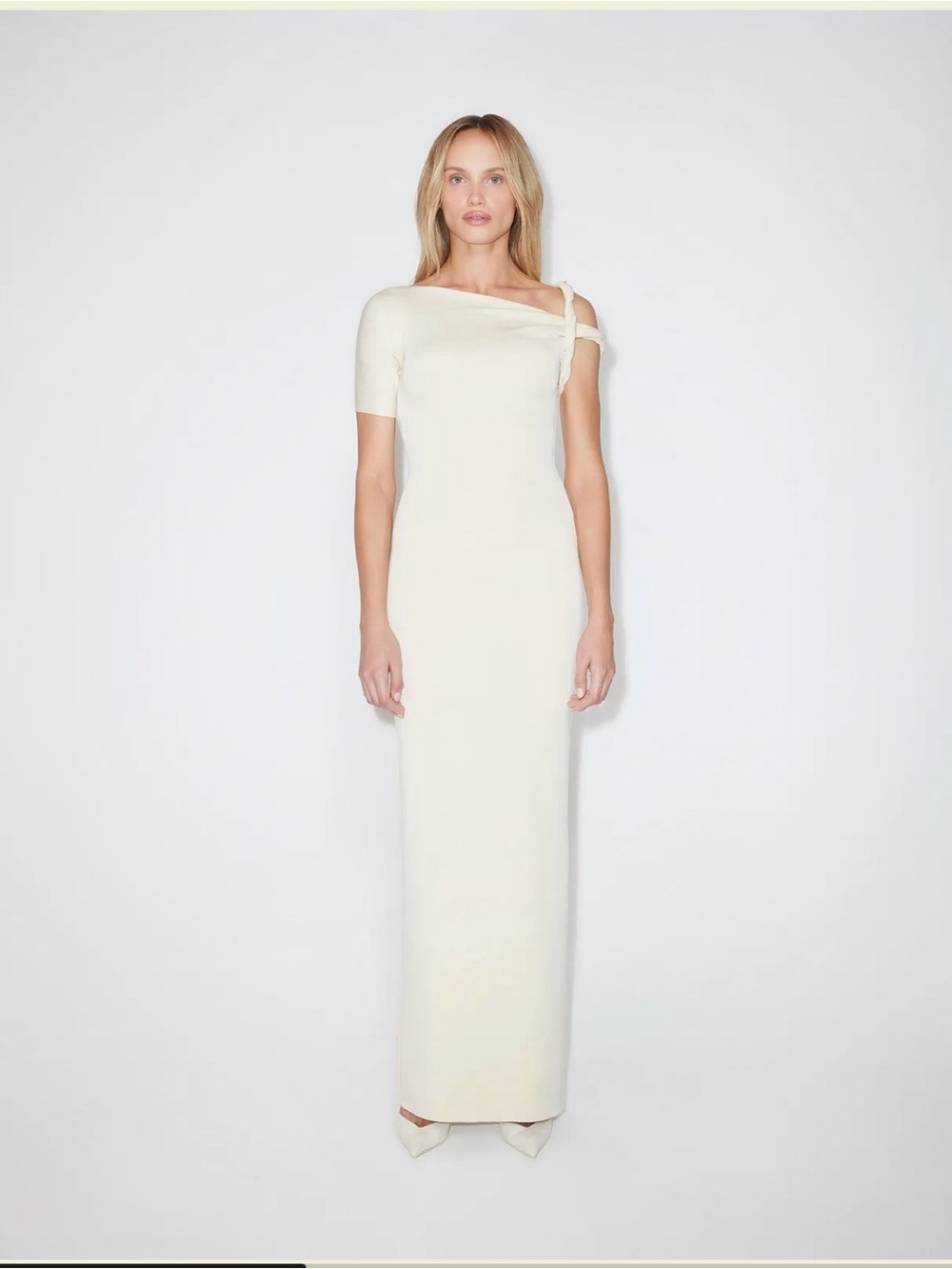 KHY - SUEDED STRETCH TWIST MAXI DRESS | STONE -Small
